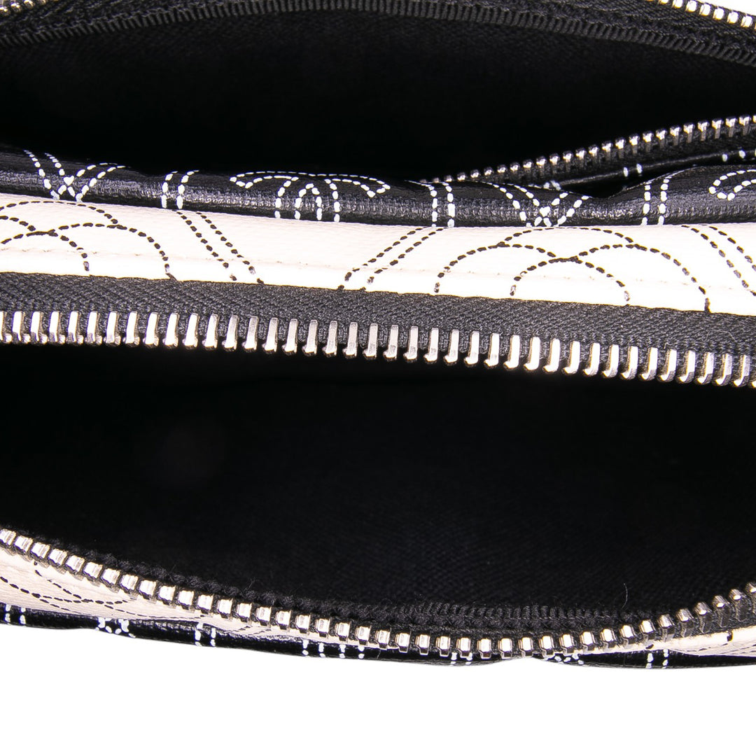 Coated Canvas Camellia Logo Camera Bag Black - Gaby Paris