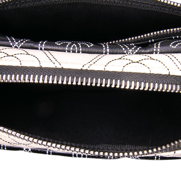 Coated Canvas Camellia Logo Camera Bag Black - Gaby Paris