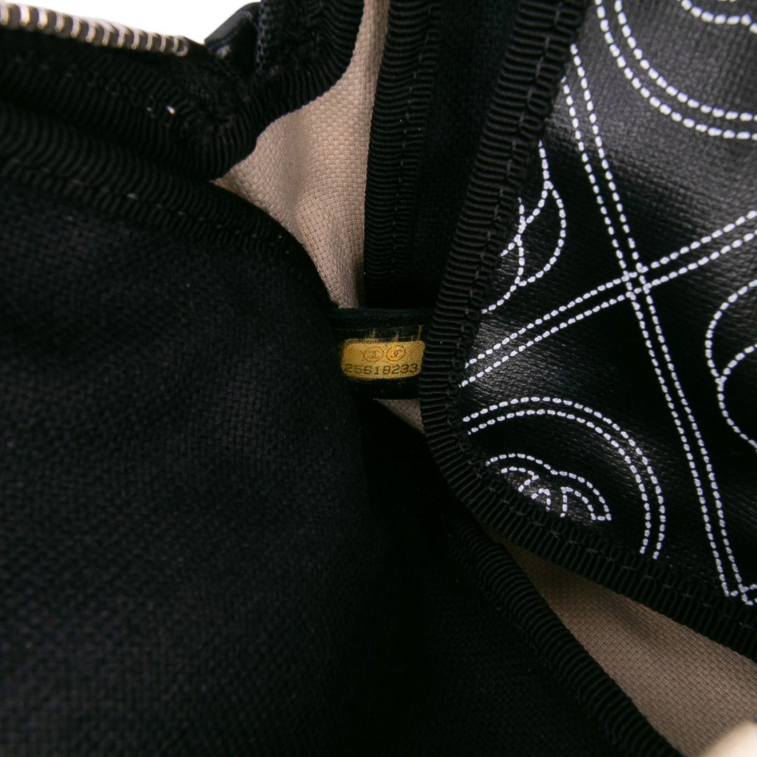 Coated Canvas Camellia Logo Camera Bag Black - Gaby Paris