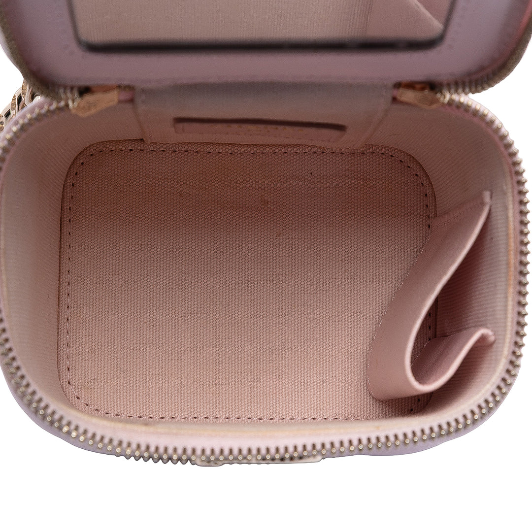 Chanel Mini CC Matelassé Cuir d’agneau Émail Coco Vanity avec chaîne