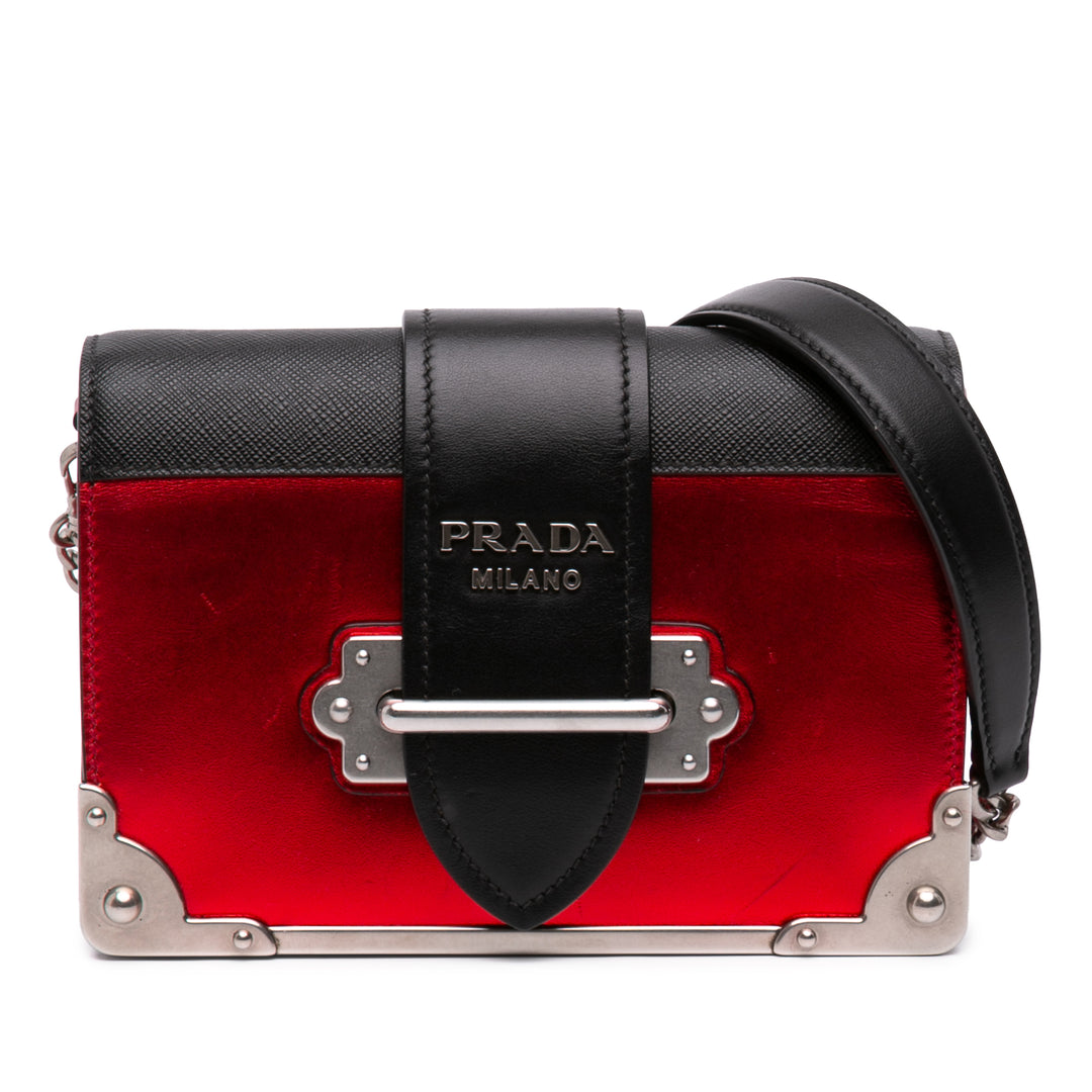 Prada Saffiano à finitions Metallic Vitello Cahier Sac