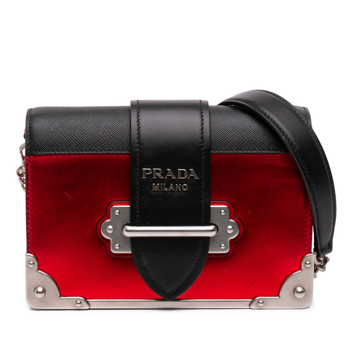 Prada Saffiano à finitions Metallic Vitello Cahier Sac