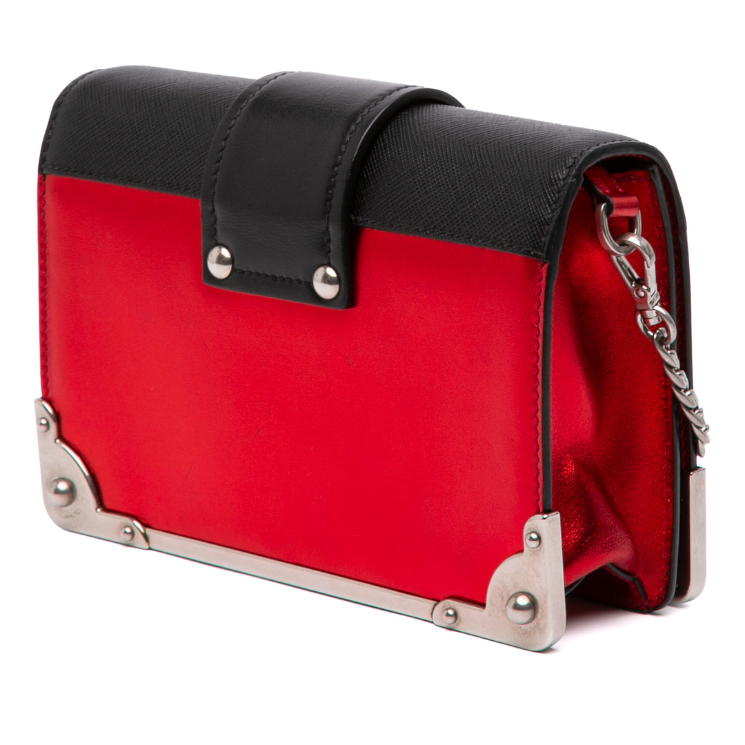 Prada Saffiano à finitions Metallic Vitello Cahier Sac