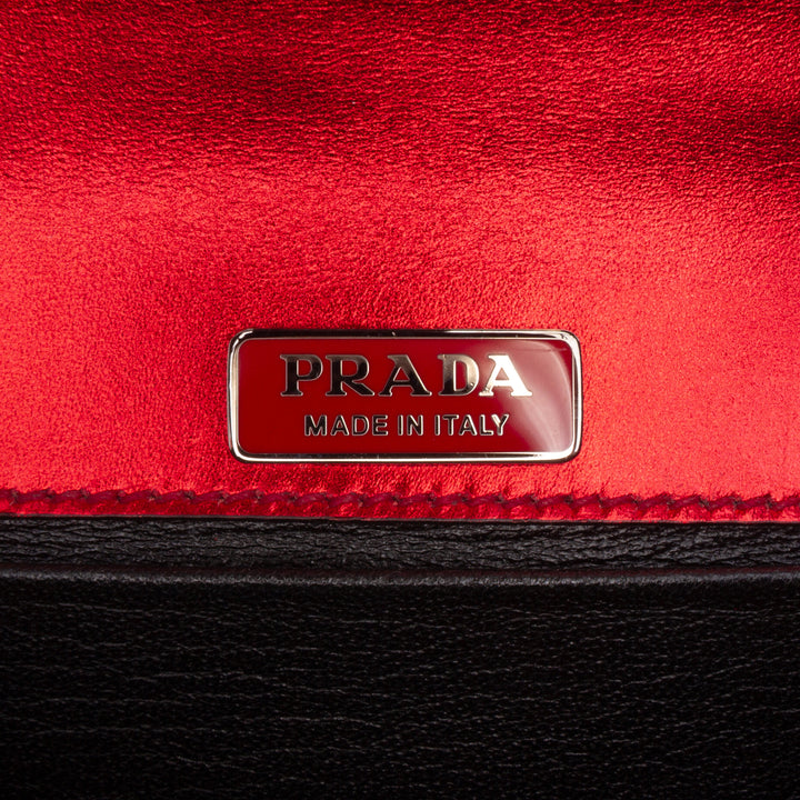 Prada Saffiano à finitions Metallic Vitello Cahier Sac