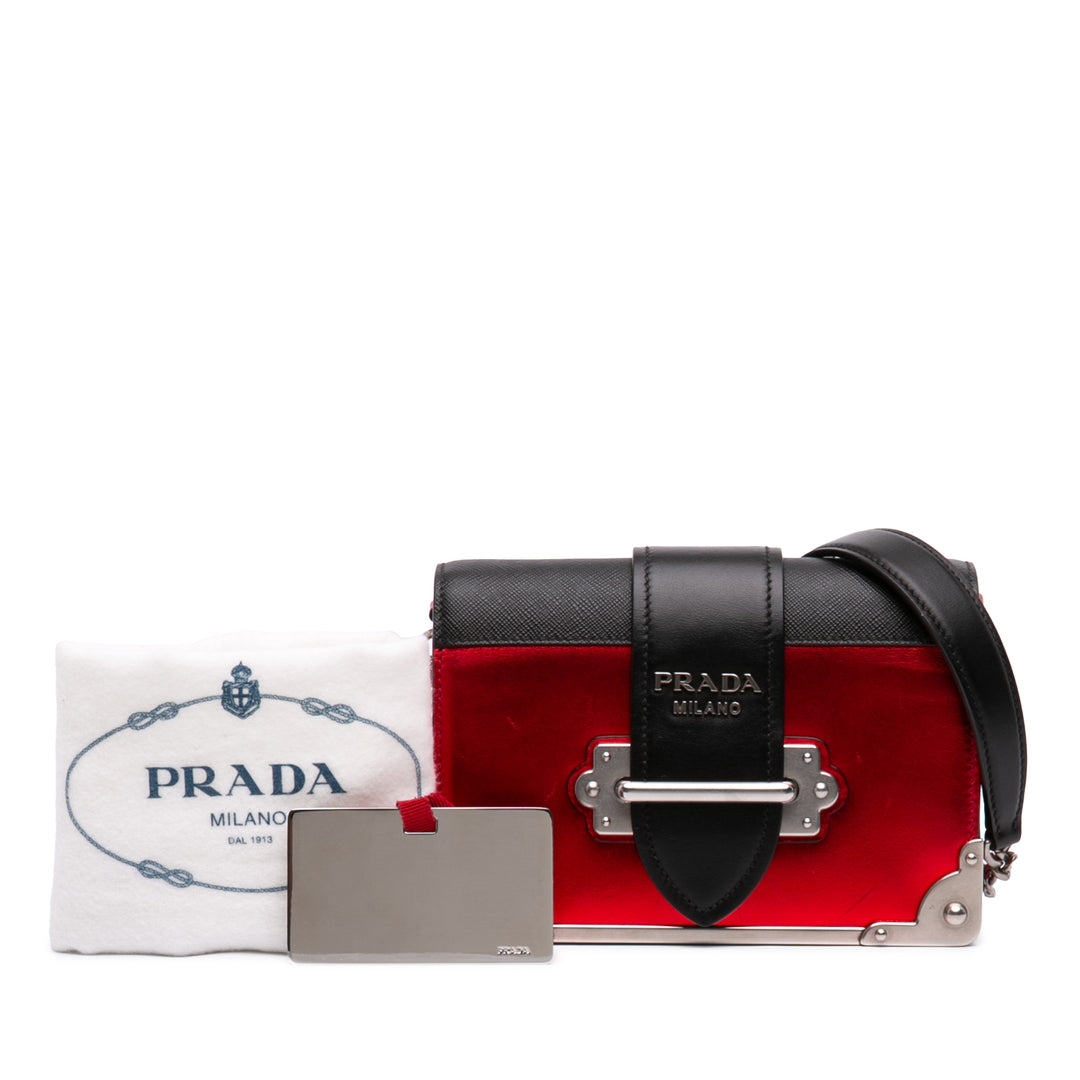 Prada Saffiano à finitions Metallic Vitello Cahier Sac