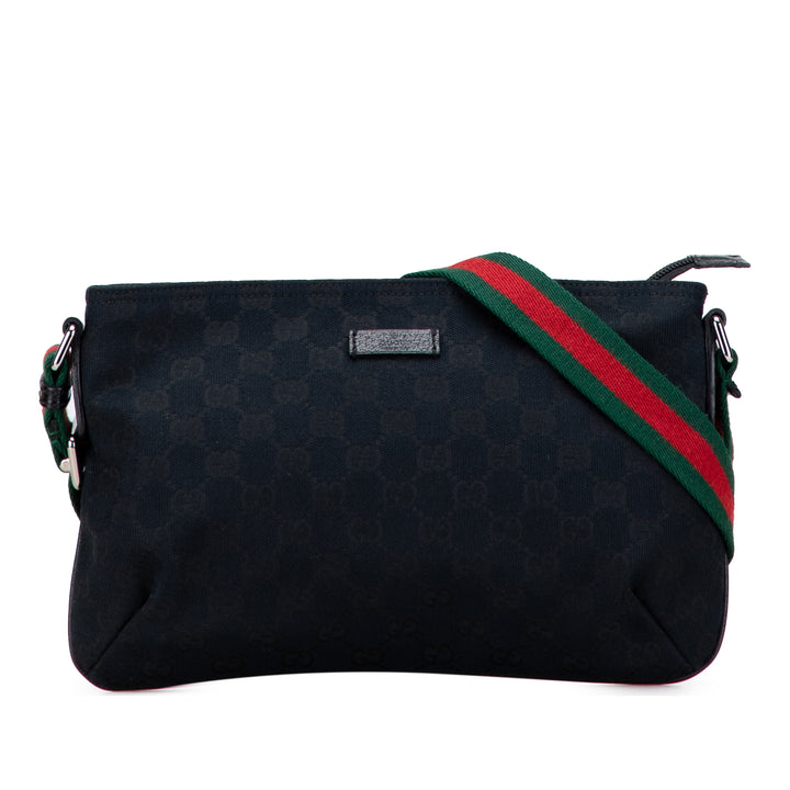 Gucci GG Toile Web Sac porté croisé Noir