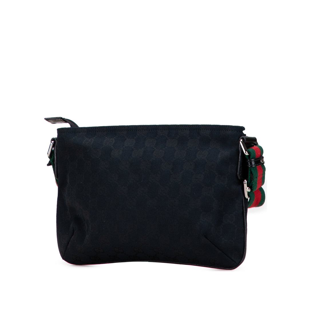 Gucci GG Toile Web Sac porté croisé Noir