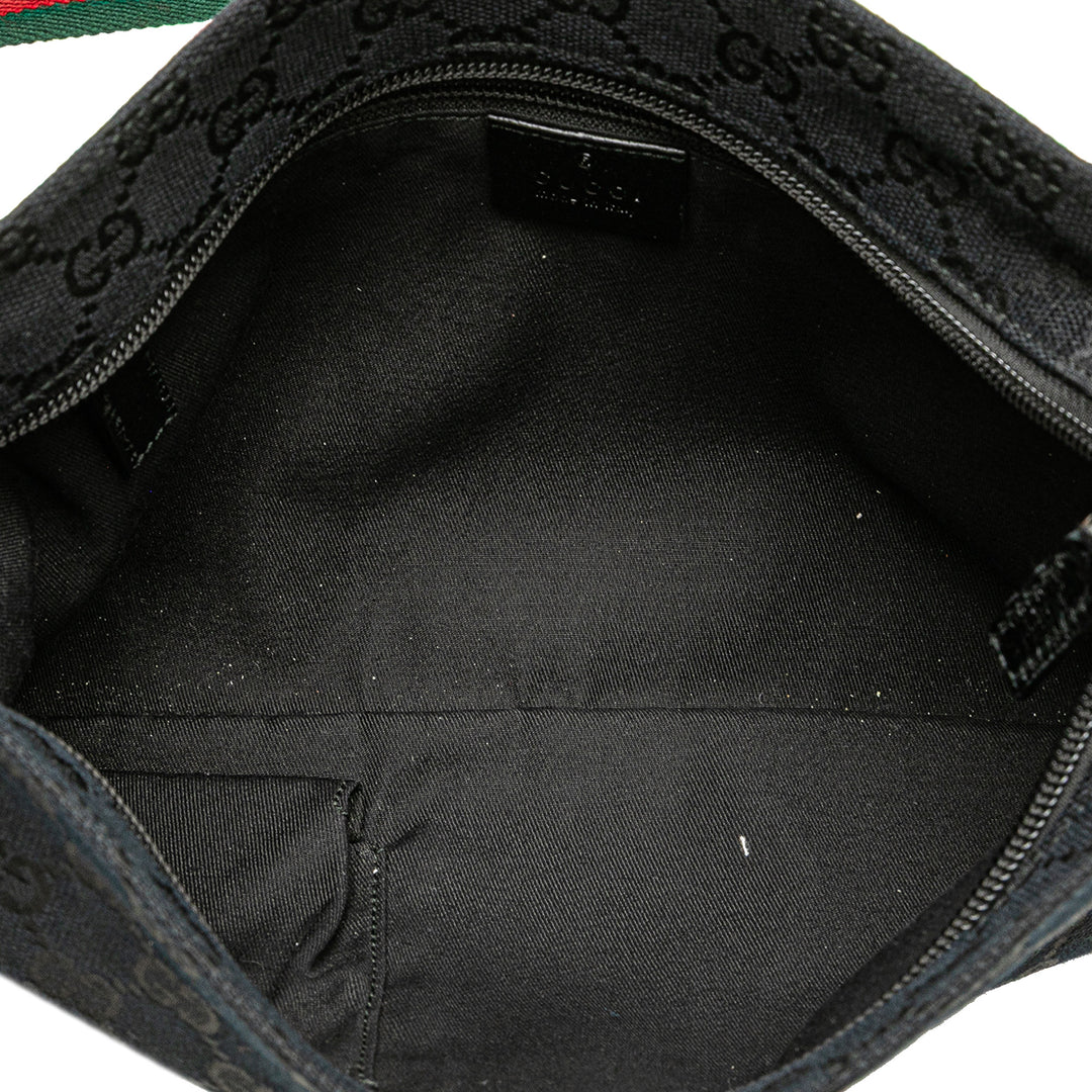 Gucci GG Toile Web Sac porté croisé Noir