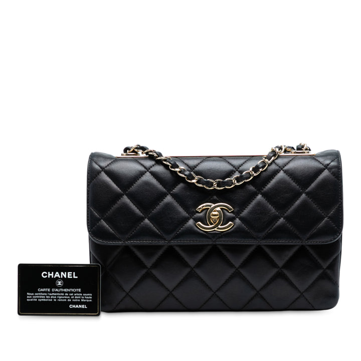 Chanel Medium Quilted Cuir d’agneau Trendy CC Flap Noir – GABY PARIS Authentique