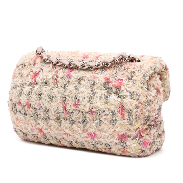 Chanel Mini Rectangular Classic Tweed Simple rabat Rose