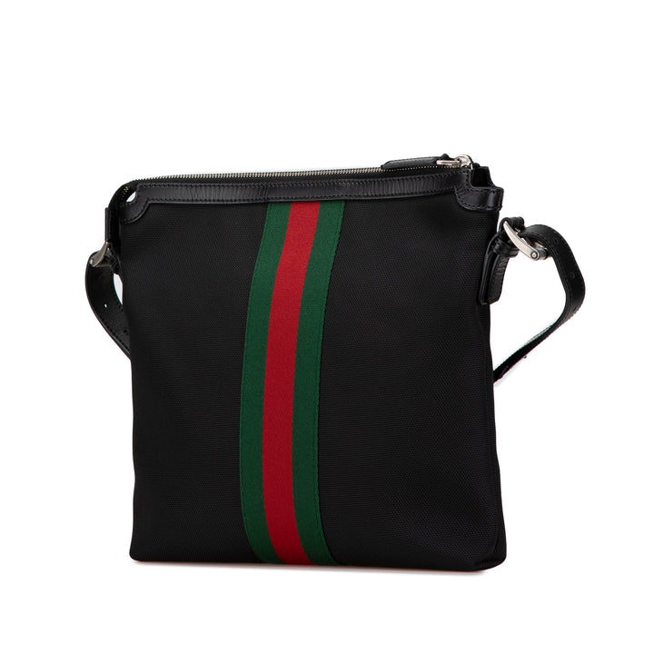 Techno Canvas Web Messenger Bag Black - Gaby Paris