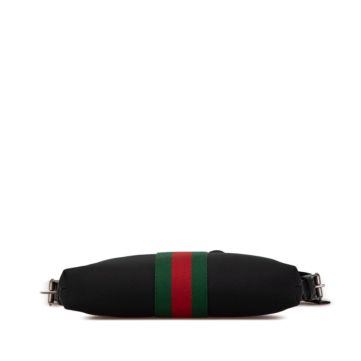 Techno Canvas Web Messenger Bag Black - Gaby Paris