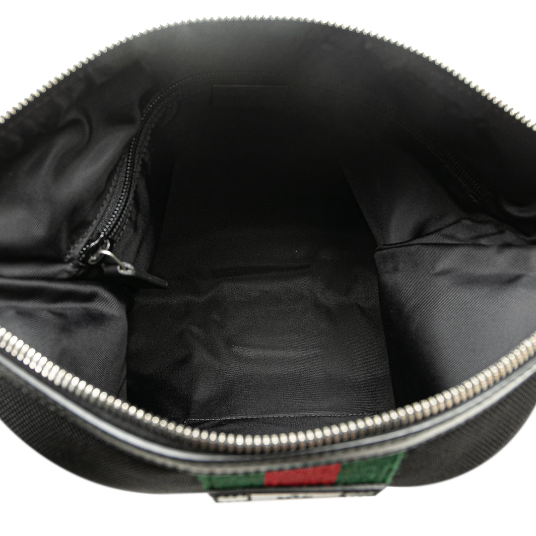Techno Canvas Web Messenger Bag Black - Gaby Paris