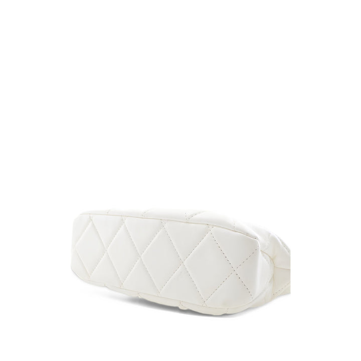 Chanel Sac porté épaule CC Matelassé Chaîne Hobo Petit Cuir d'agneau Blanc – vue 12 – GABY PARIS