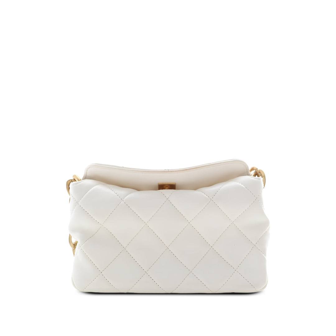 Chanel Sac porté épaule CC Matelassé Chaîne Hobo Petit Cuir d'agneau Blanc – vue 2 – GABY PARIS