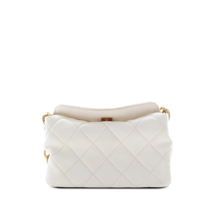 Chanel Sac porté épaule CC Matelassé Chaîne Hobo Petit Cuir d'agneau Blanc – vue 2 – GABY PARIS
