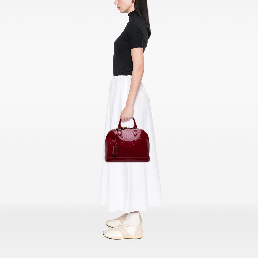 Alma PM Cuir verni Monogram Rouge