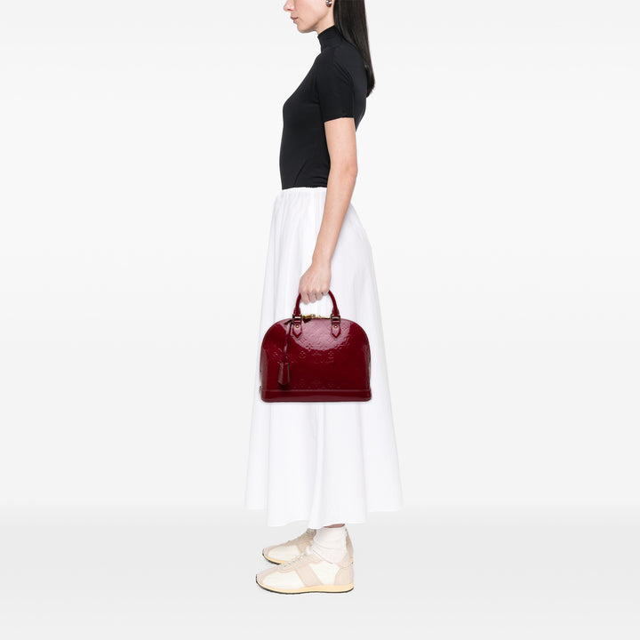 Alma PM Cuir verni Monogram Rouge