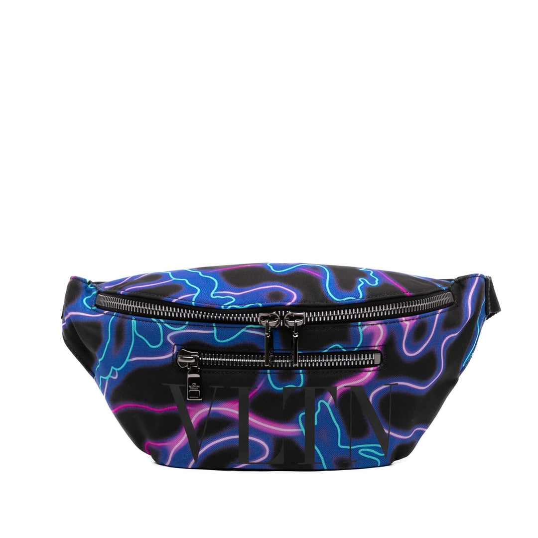 VLTN Neon Camouflage Imprimé Sac ceinture Noir