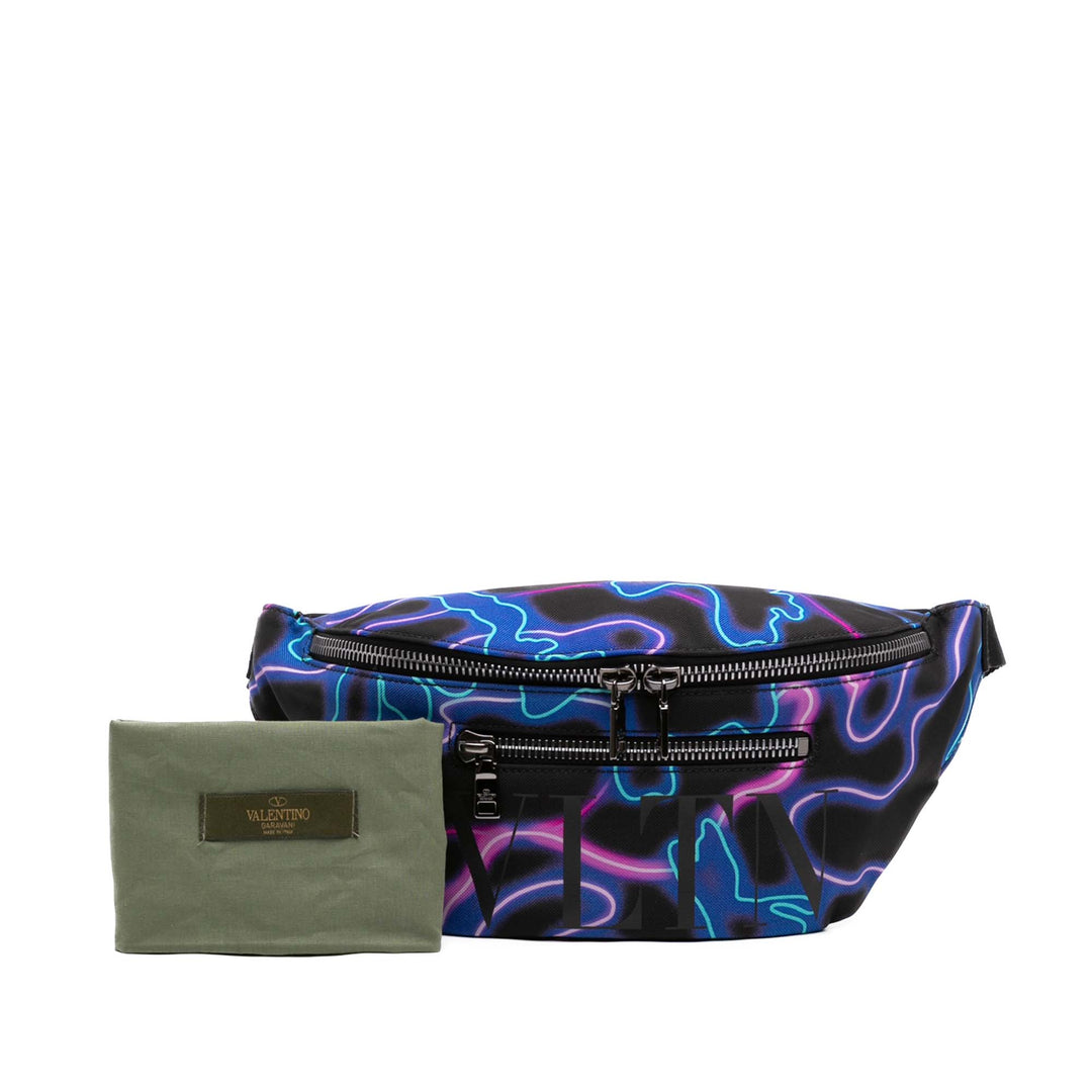 VLTN Neon Camouflage Imprimé Sac ceinture Noir