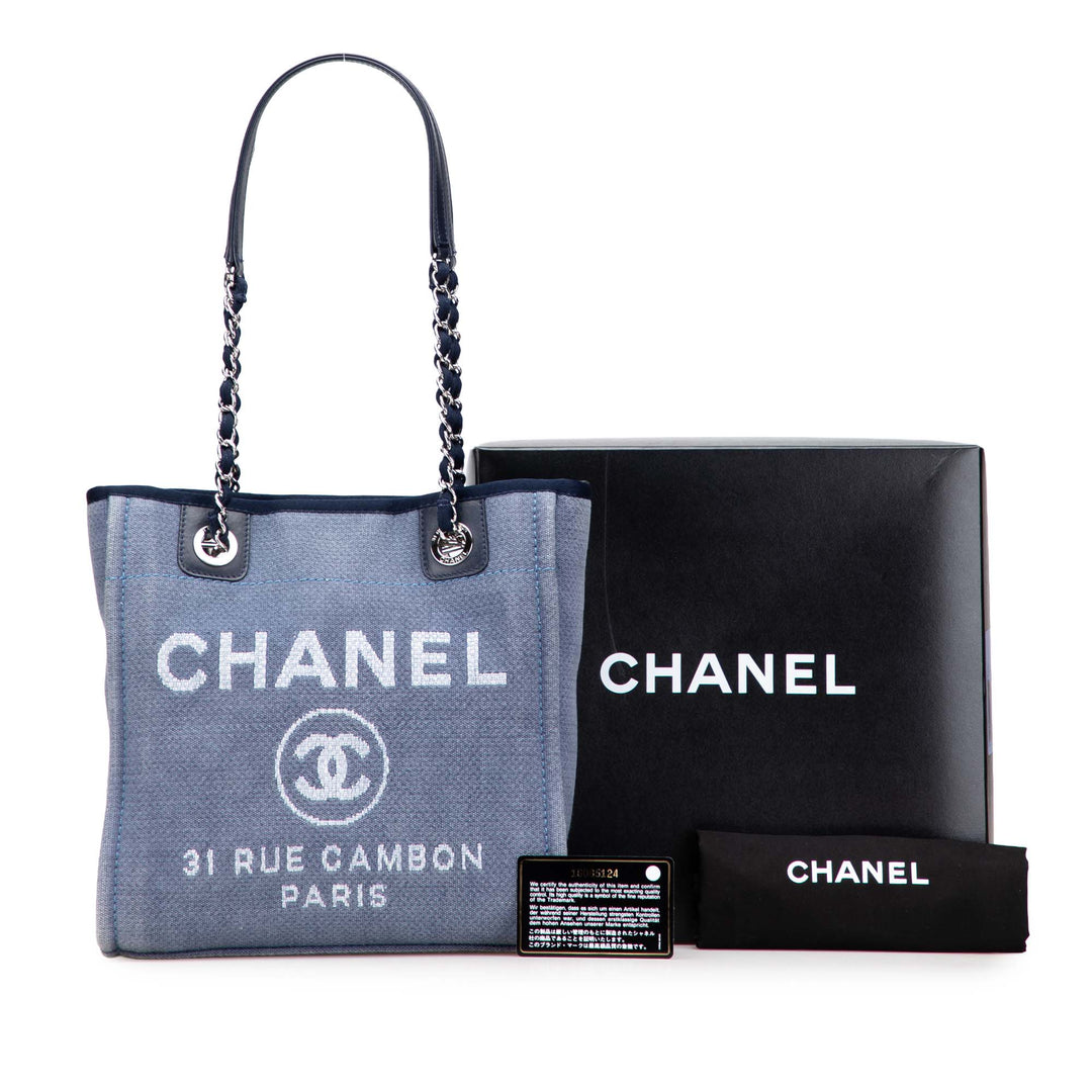 Mini Canvas Deauville Tote Blue - Gaby Paris