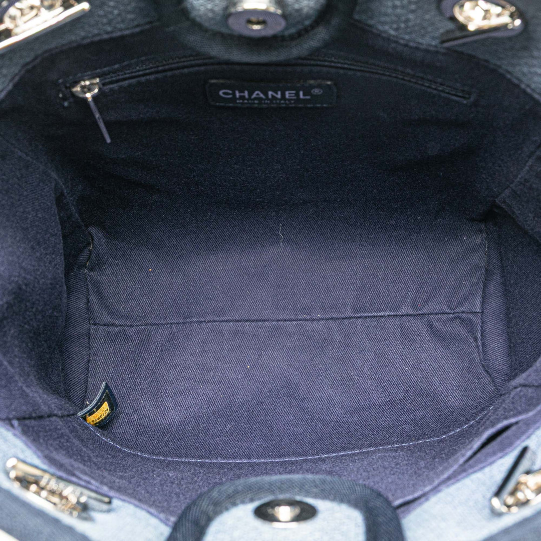 Mini Canvas Deauville Tote Blue - Gaby Paris