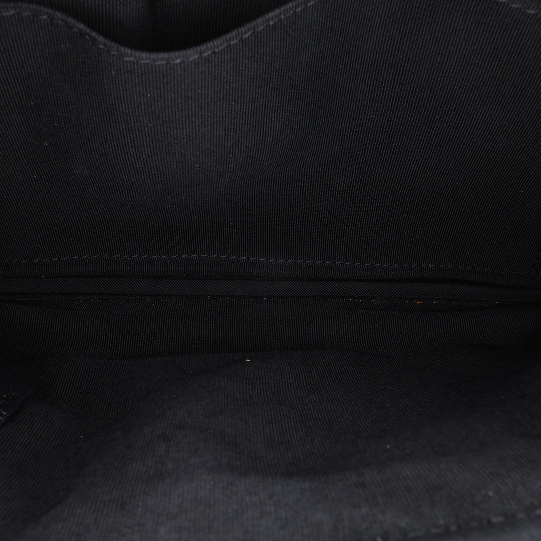 Quilted Lambskin Double Case with Chain Black - Gaby Paris