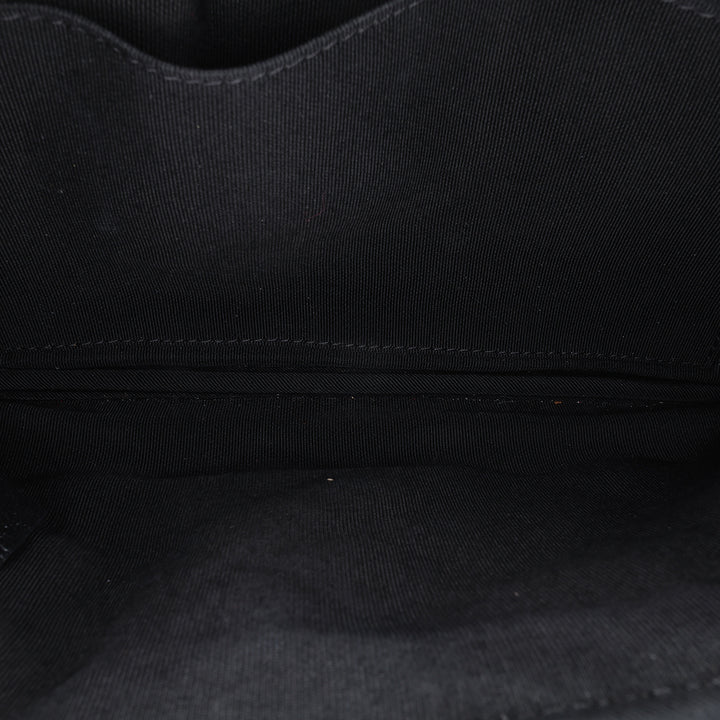 Quilted Lambskin Double Case with Chain Black - Gaby Paris