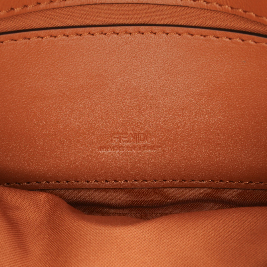 Zucca Embossed Leather Baguette Phone Pouch Satchel Brown - Gaby Paris