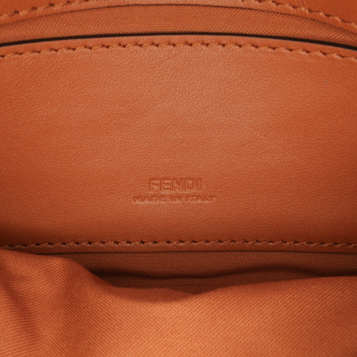Zucca Embossed Leather Baguette Phone Pouch Satchel Brown - Gaby Paris