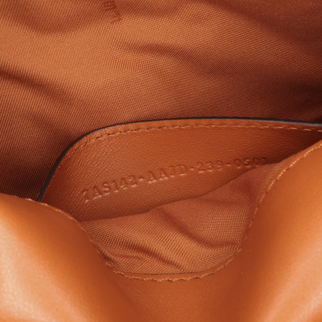 Zucca Embossed Leather Baguette Phone Pouch Satchel Brown - Gaby Paris