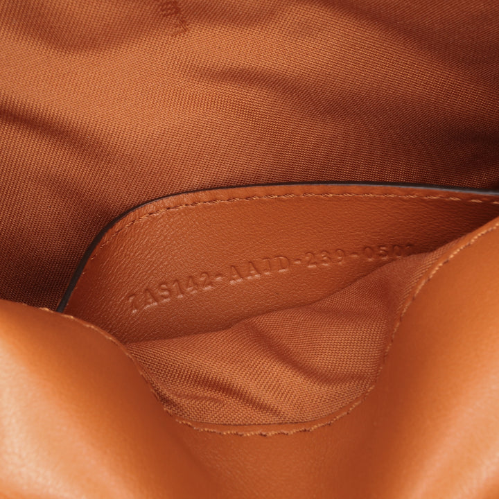Zucca Embossed Leather Baguette Phone Pouch Satchel Brown - Gaby Paris