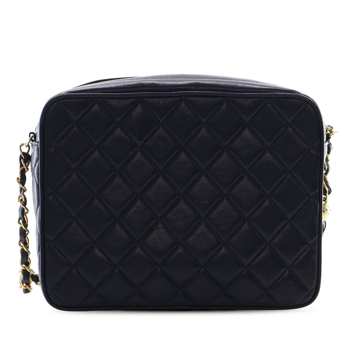 Chanel Small Matelassé Cuir d’agneau Diana Pompon Sac caméra