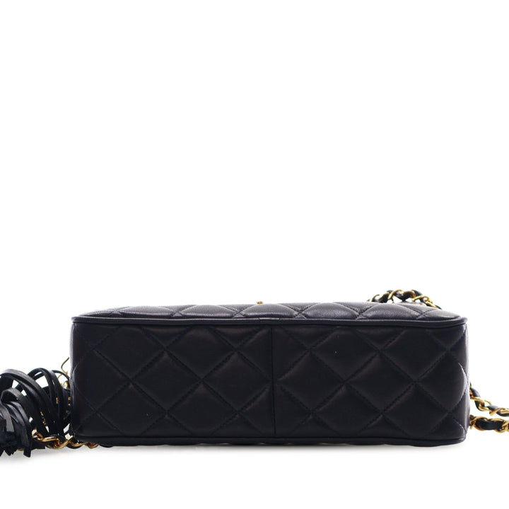 Chanel Small Matelassé Cuir d’agneau Diana Pompon Sac caméra