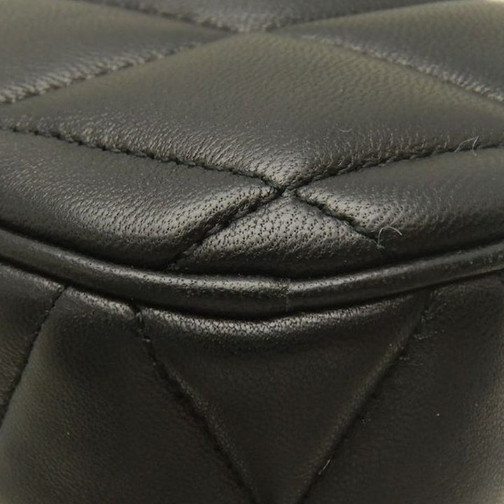 Matelassé Sade Tube Sac Mini Cuir d'agneau Noir