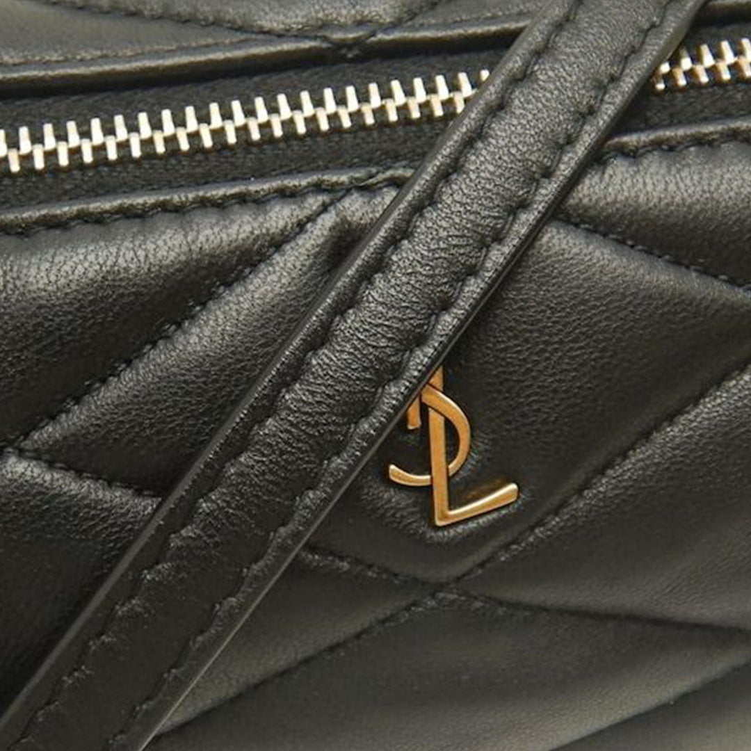 Matelassé Sade Tube Sac Mini Cuir d'agneau Noir