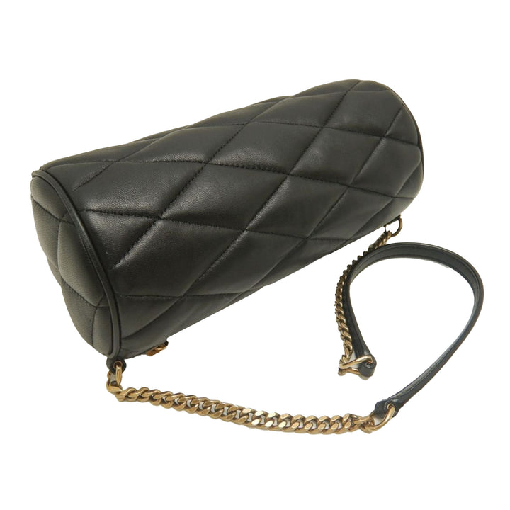 Matelassé Sade Tube Sac Mini Cuir d'agneau Noir
