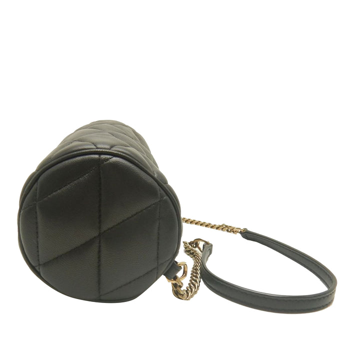 Matelassé Sade Tube Sac Mini Cuir d'agneau Noir