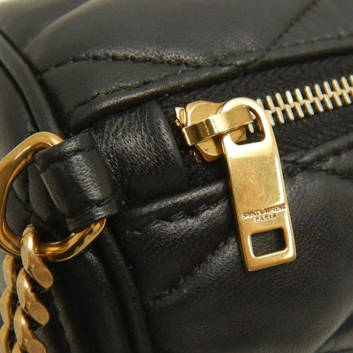Matelassé Sade Tube Sac Mini Cuir d'agneau Noir