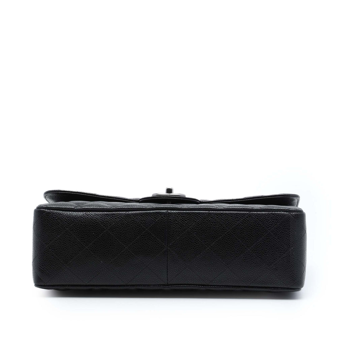 Classic Rabat simple Jumbo Cuir caviar Noir