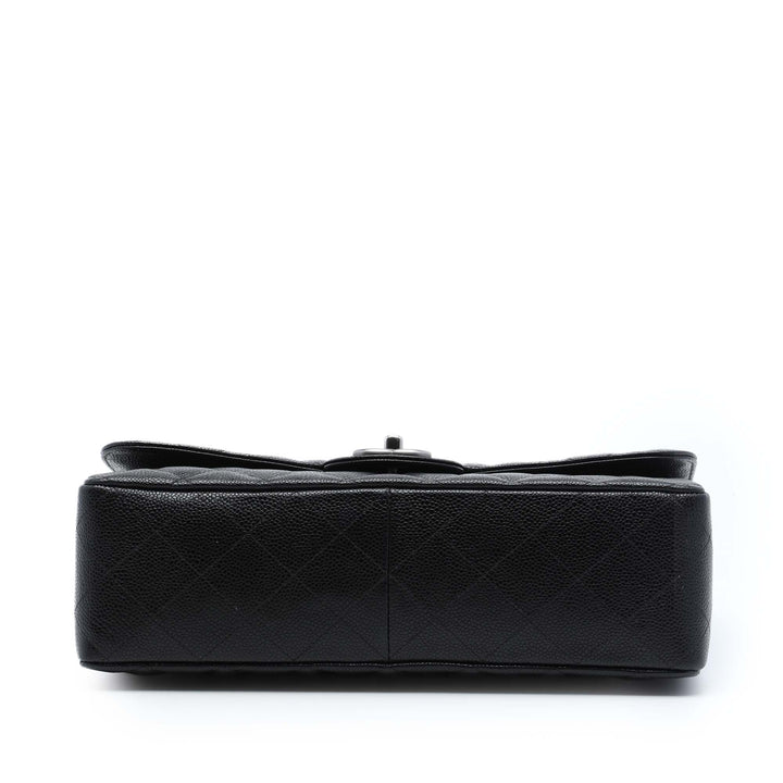 Classic Rabat simple Jumbo Cuir caviar Noir