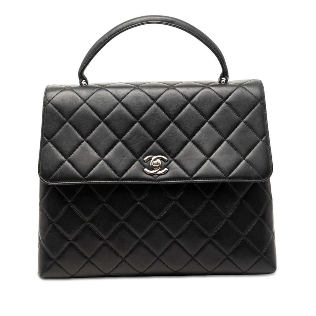Matelassé Kelly sac à Cuir d'agneau Noir