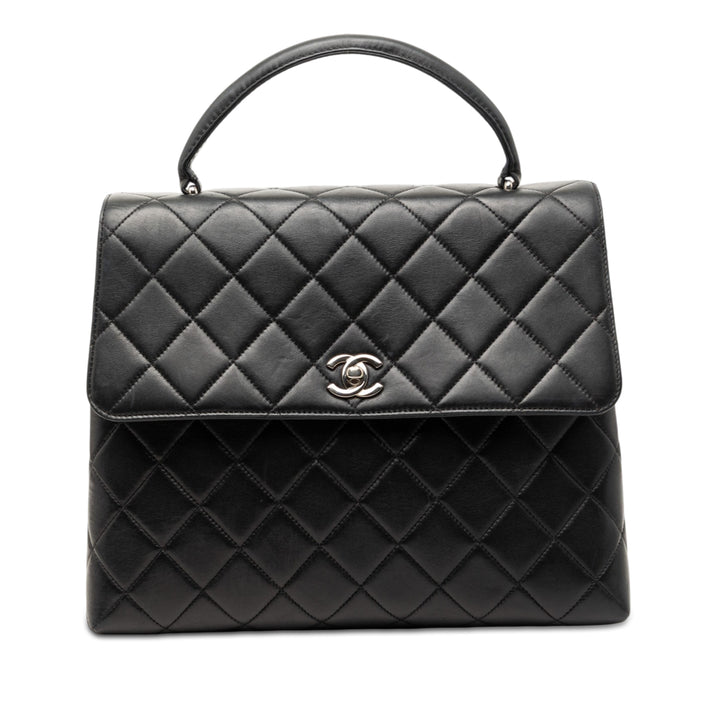 Matelassé Kelly sac à Cuir d'agneau Noir
