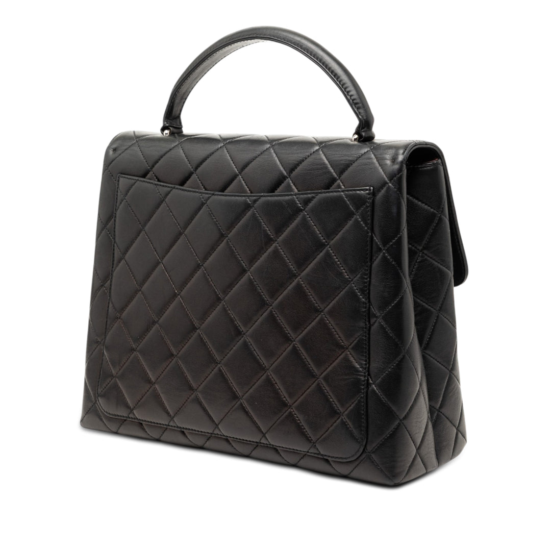 Matelassé Kelly sac à Cuir d'agneau Noir