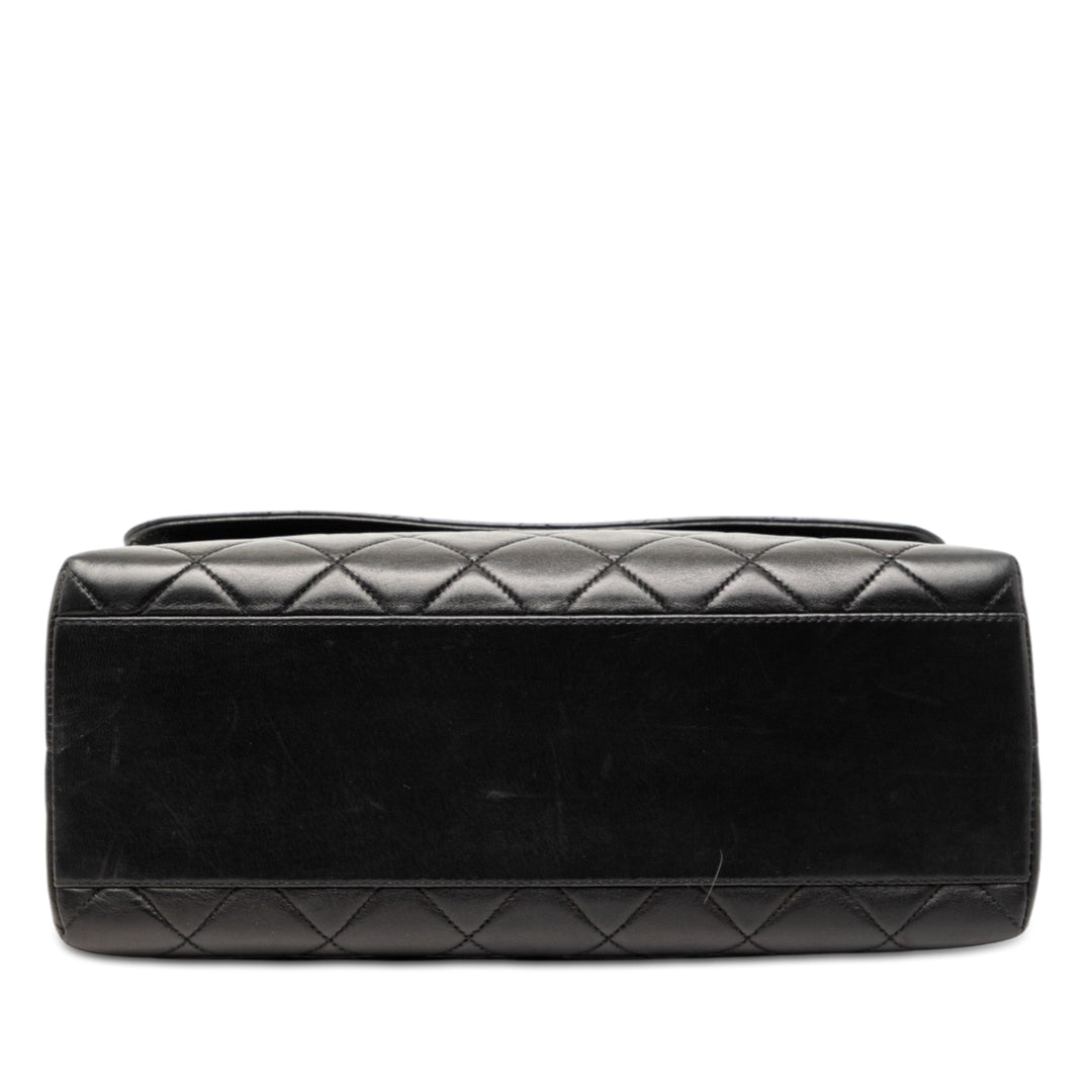 Matelassé Kelly sac à Cuir d'agneau Noir