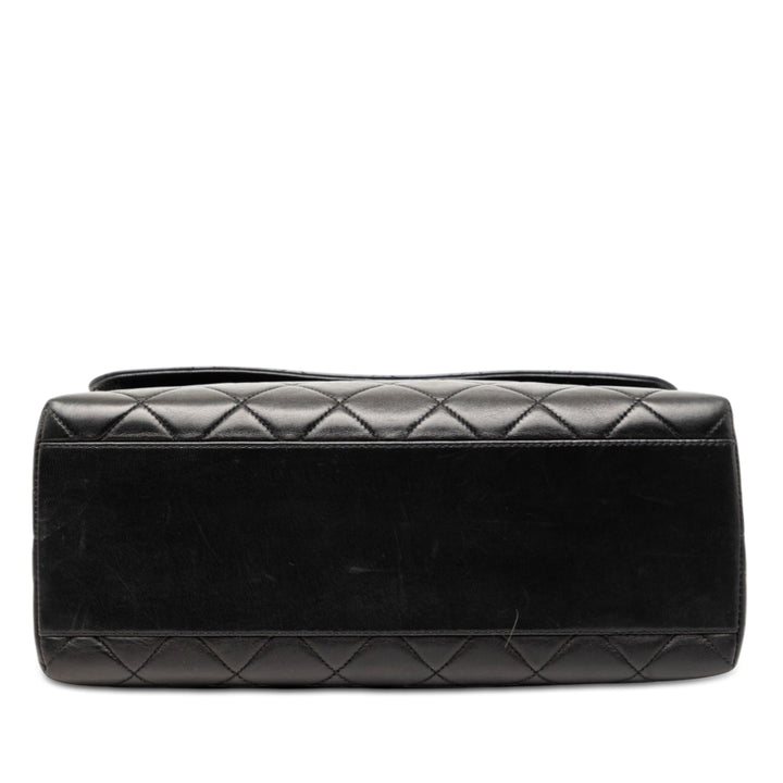 Matelassé Kelly sac à Cuir d'agneau Noir