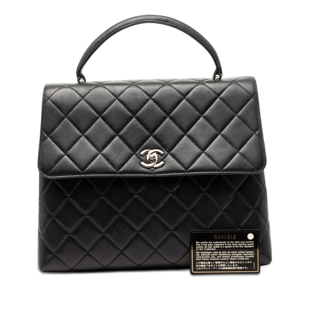 Matelassé Kelly sac à Cuir d'agneau Noir