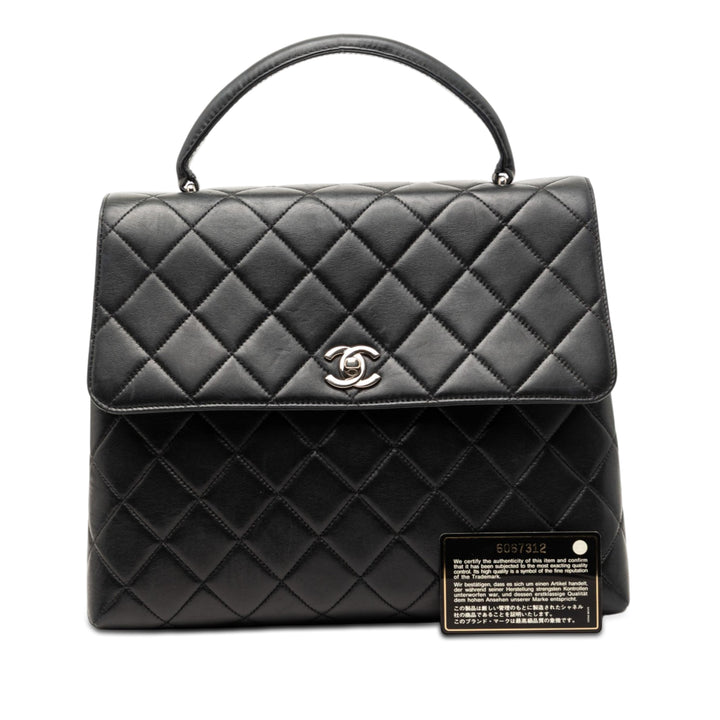 Matelassé Kelly sac à Cuir d'agneau Noir
