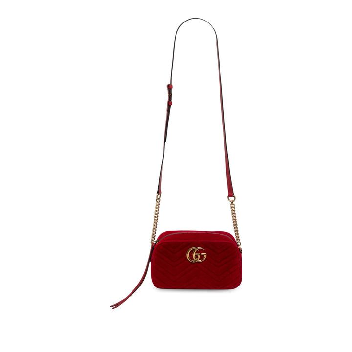 Gucci GG Marmont Matelasse Sac Petit Rouge – vue principale – GABY PARIS