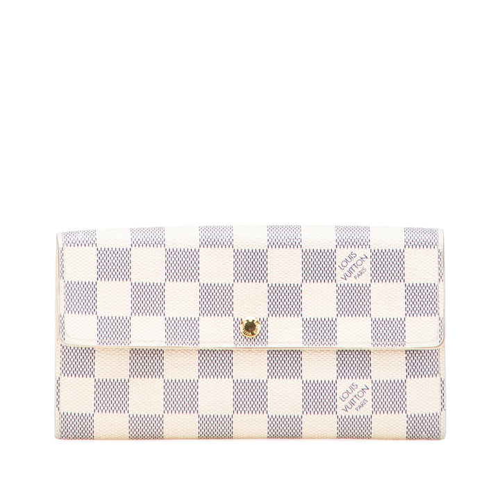 Damier Azur Sarah Long Wallet White - Gaby Paris